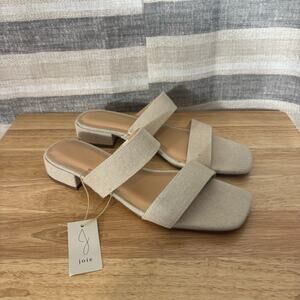 Joie Nolita‎ Beige Linen Square Toe Sandals Size 9.5